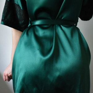 Jedwabny szlafrok Emerald green